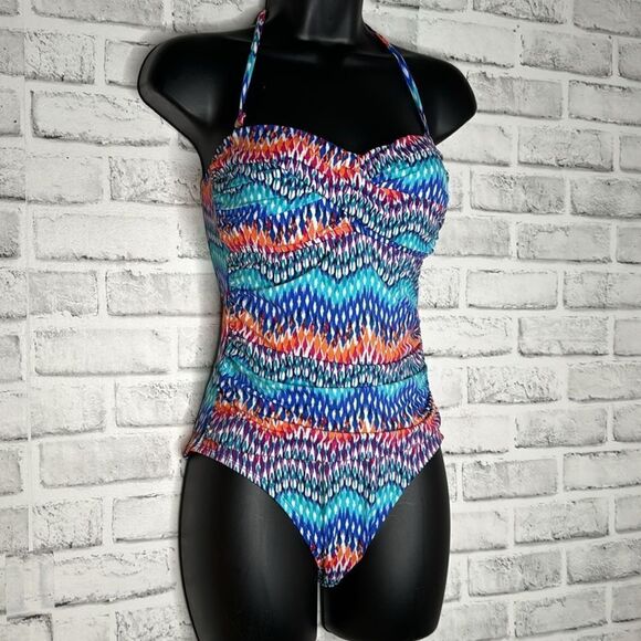 La Blanca Island Goddess Bandeau Tankini Top -Multicolored One Piece - Picture 1 of 7